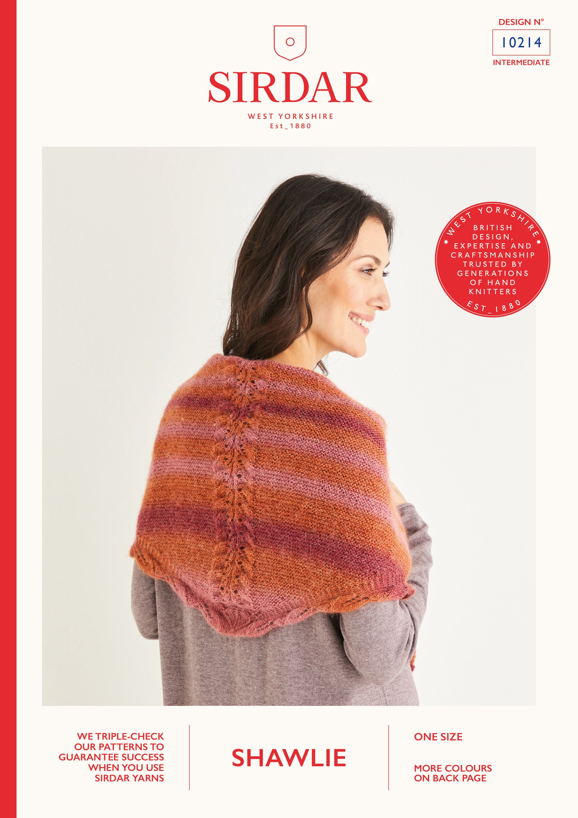 Sirdar Pattern 10214 - Triangular lace leaf shawl-Sirdar shawlie - Product image