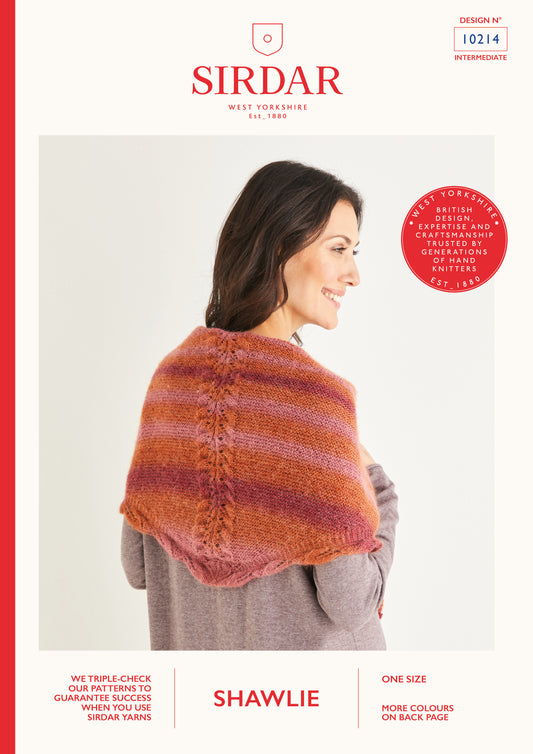 Sirdar Pattern 10214 - Triangular lace leaf shawl-Sirdar shawlie - Product image