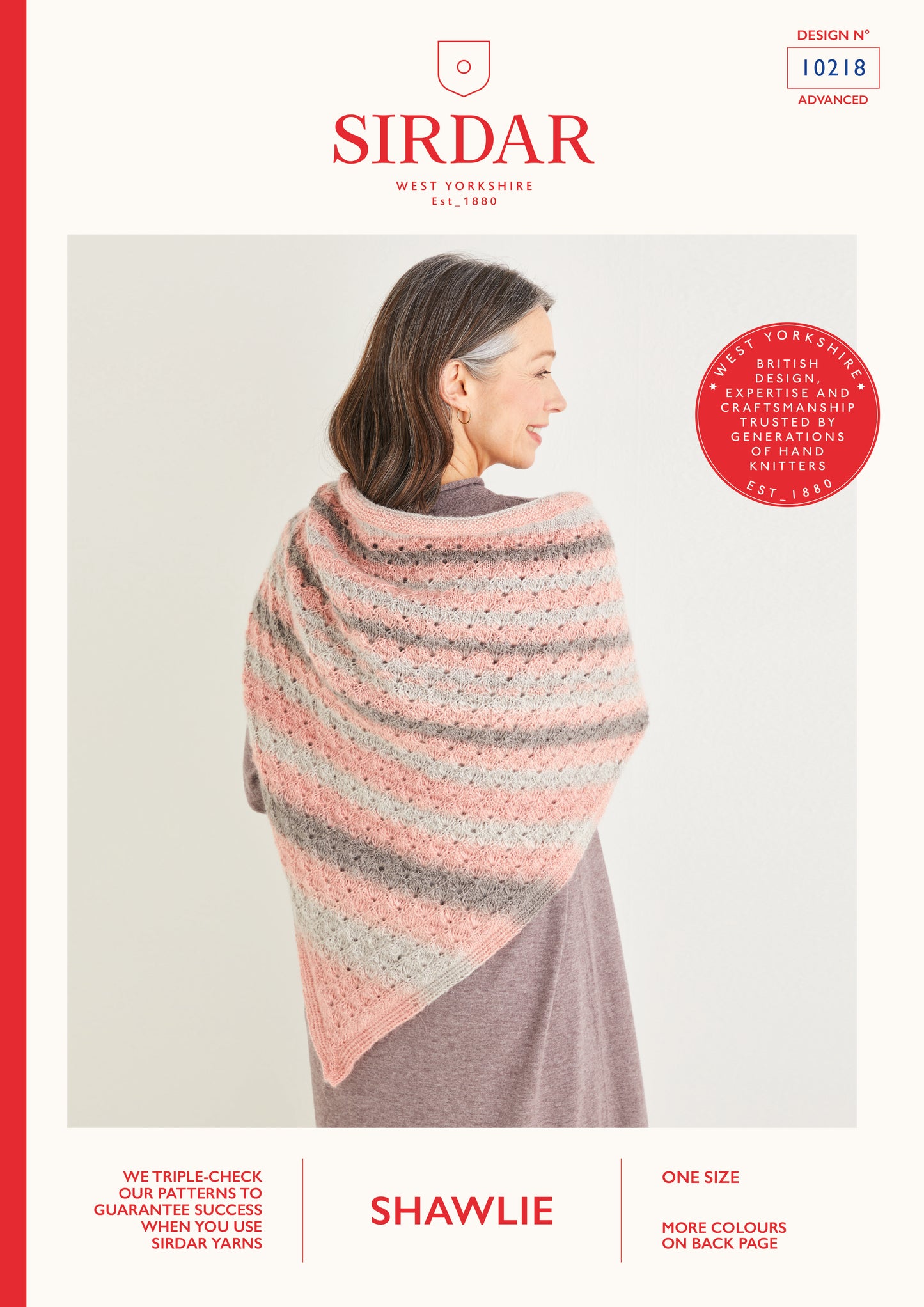 Sirdar Pattern 10218 - Peacock stitch triangular shawl-Sirdar shawlie - Product image