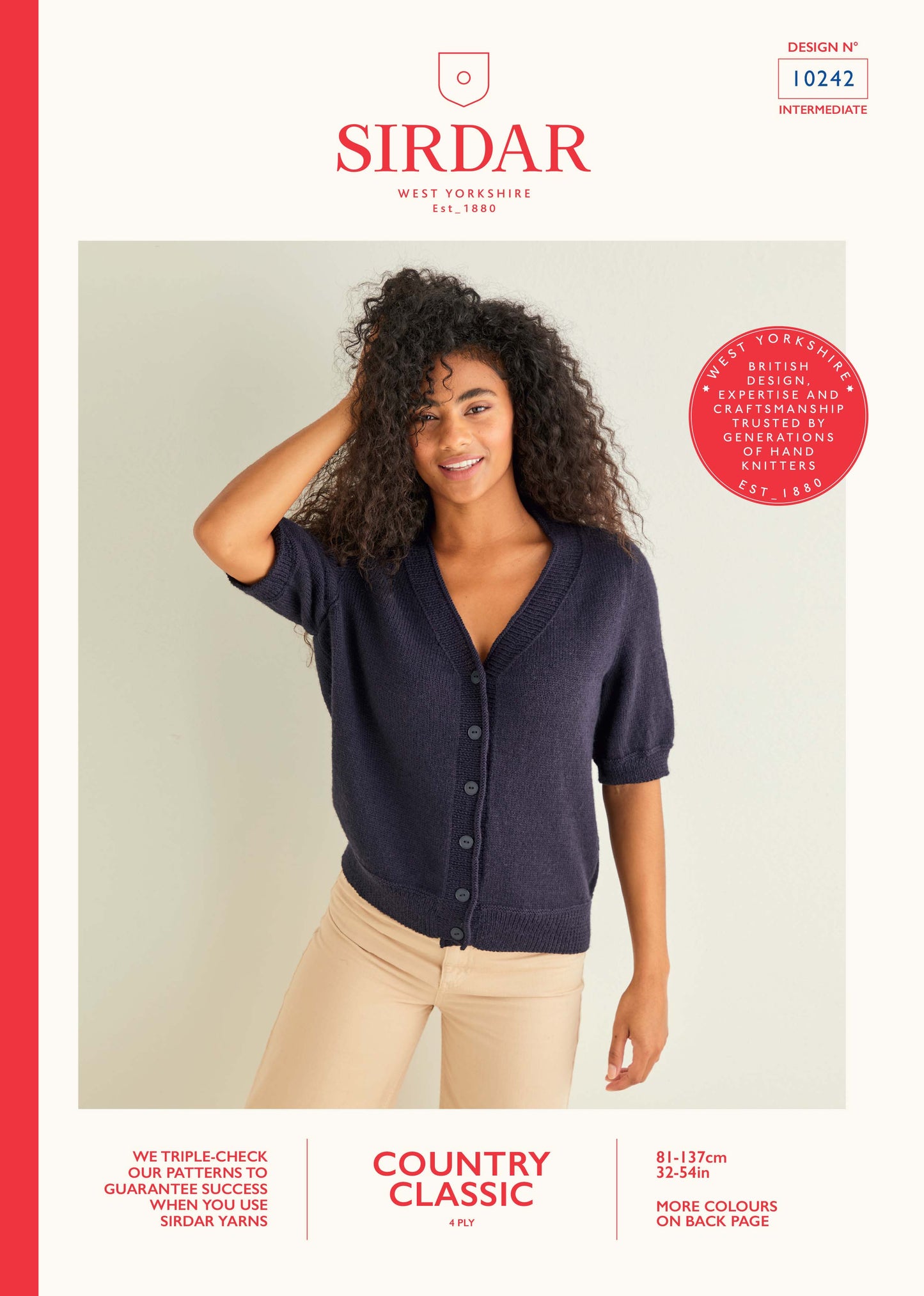 Sirdar Pattern 10242 - V-neck short slee