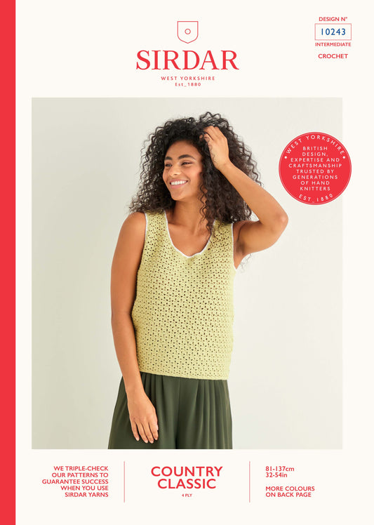 Sirdar Pattern 10243 - Crochet sultan stitcvh vest-Sirdar country classic 4 ply - Product image
