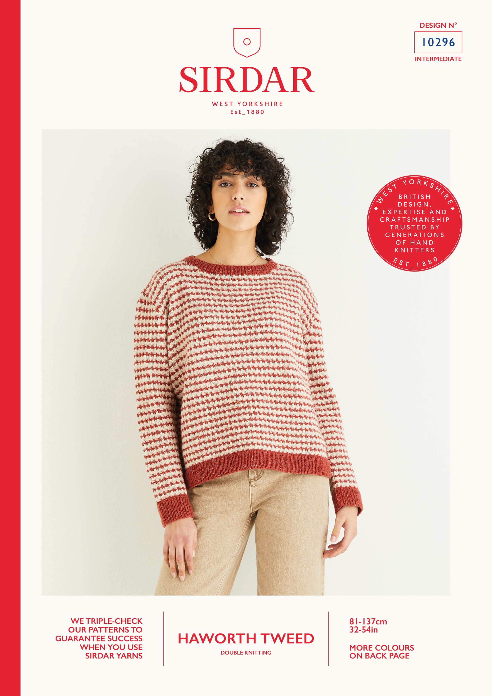 Sirdar Pattern 10296 - Tweed stitch sweater-Sirdar Haworth tweed DK - Product image