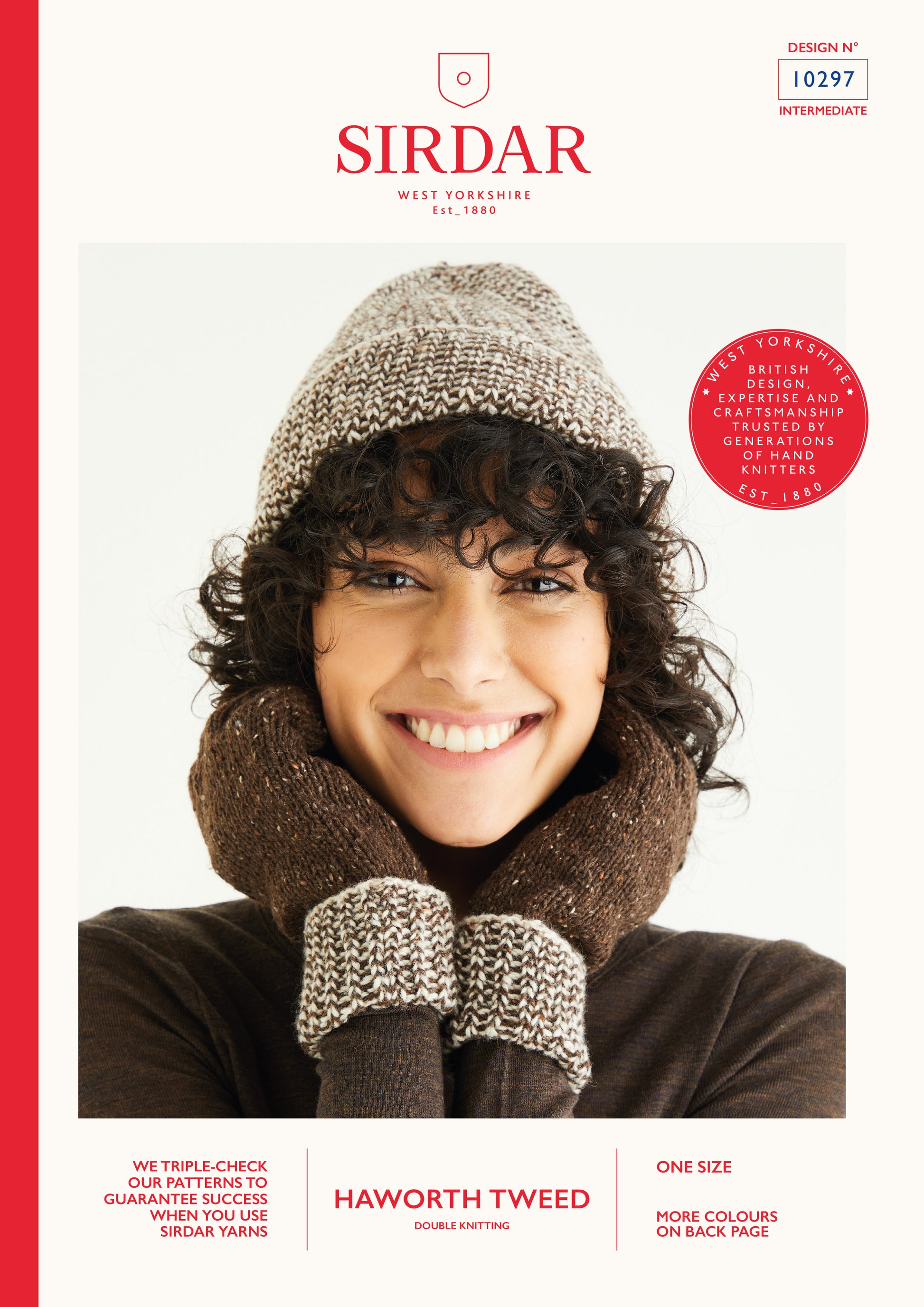 Sirdar Pattern 10297 - Contrast Hat & mittens-Sirdar haworth tweed DK - Product image