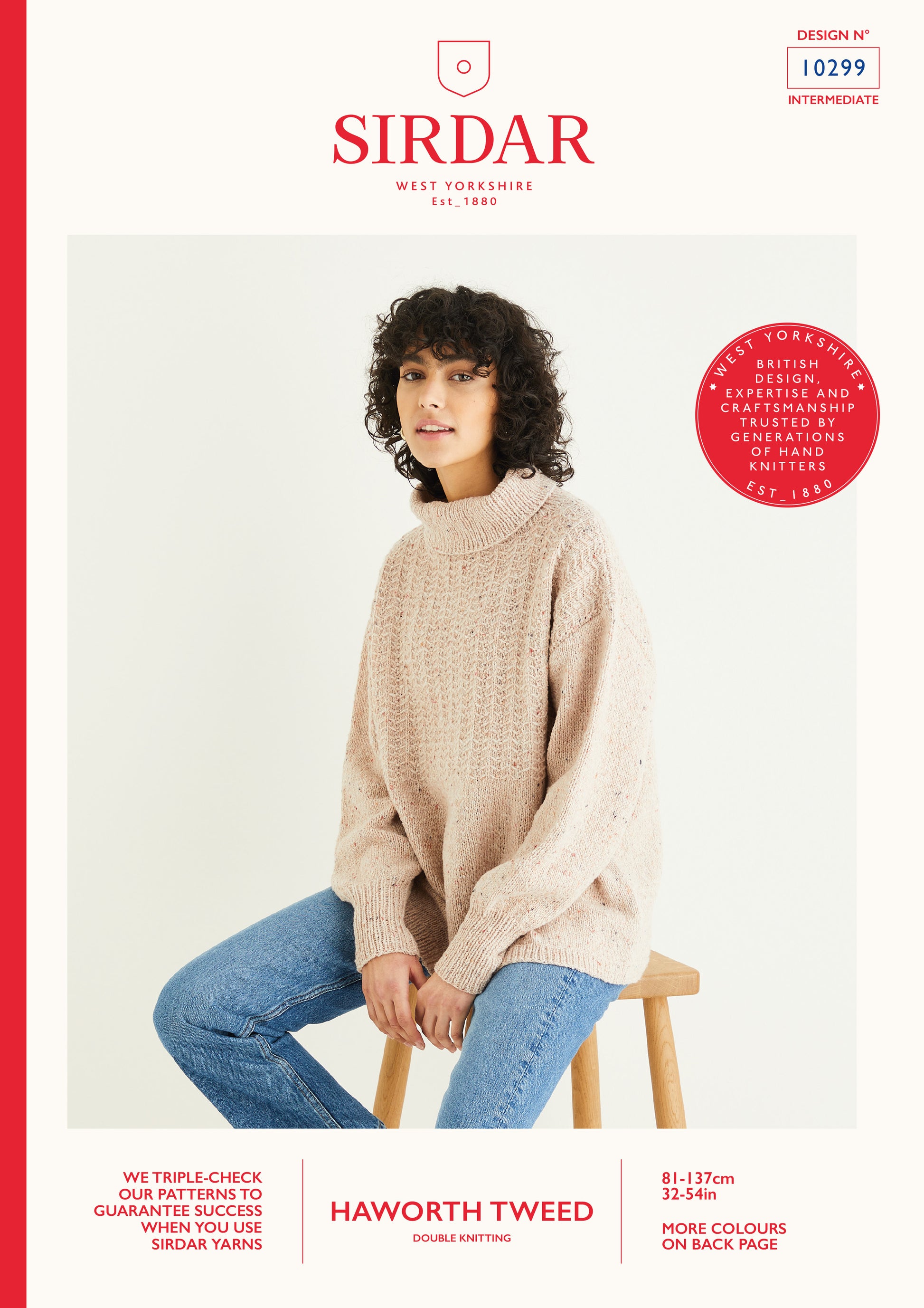 Sirdar Pattern 10299 - Roll neck slip stitch sweater-Sirdar Howarth tweed DK - Product image