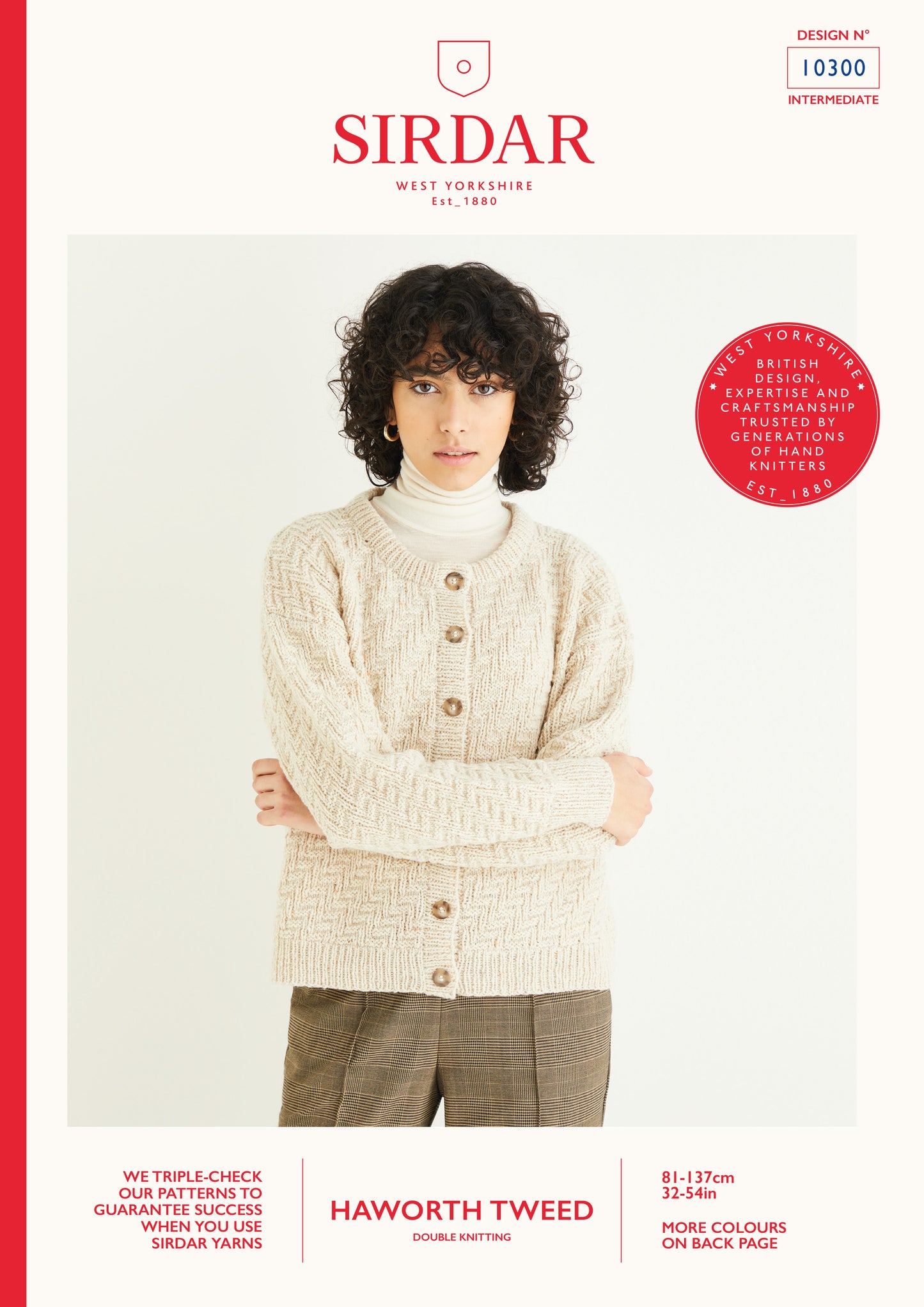 Sirdar Pattern 10300 - Chevron cardigan-Sirdar haworth tweed DK - Product image