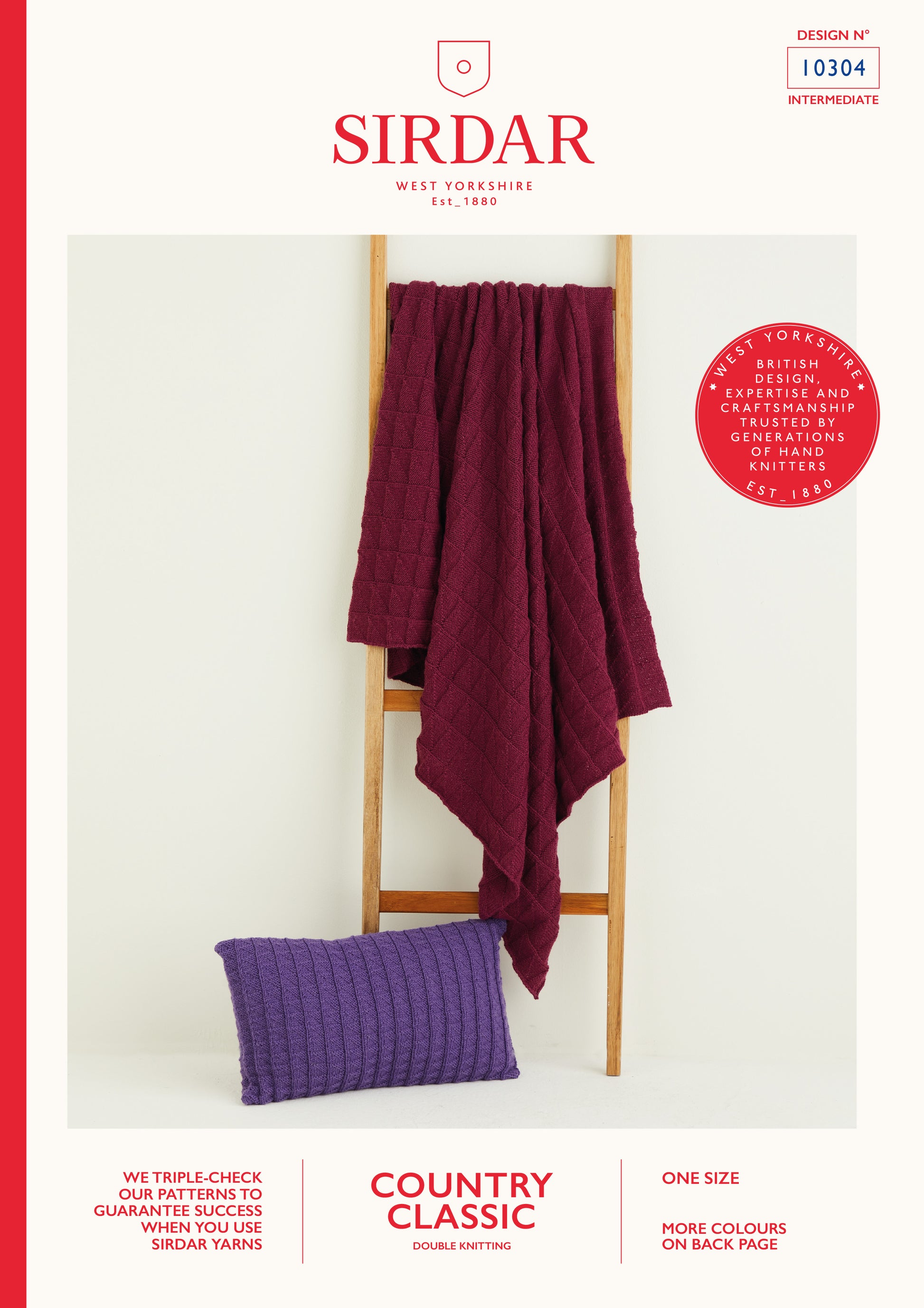Sirdar Pattern 10304 - Colour pop blanket & cushion-Sirdar country classic DK - Product image