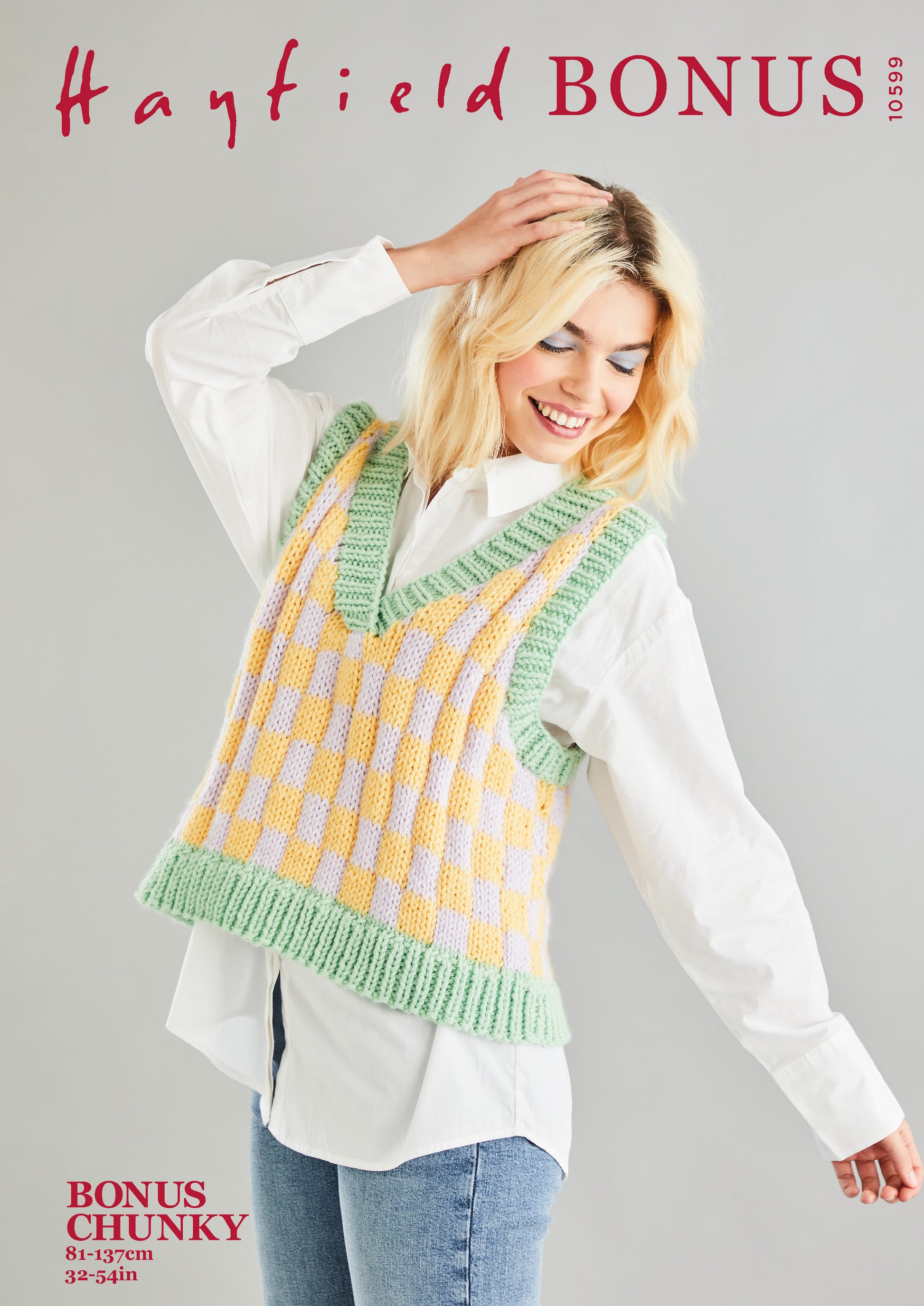 Sirdar Pattern 10599 - F060 Checkerboard Sweater Vest - Product image