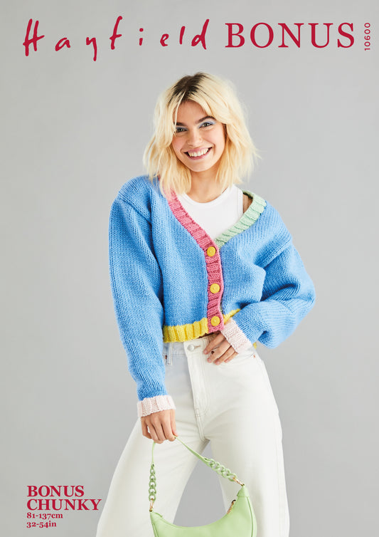 Sirdar Pattern 10600 - F060 Contrast Rib Cardigan - Product image