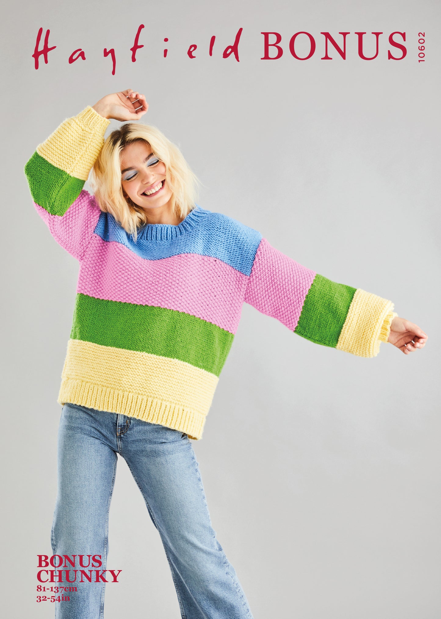 Sirdar Pattern 10602 - F060 Striped Balloon Sleeve Sweater - Product image