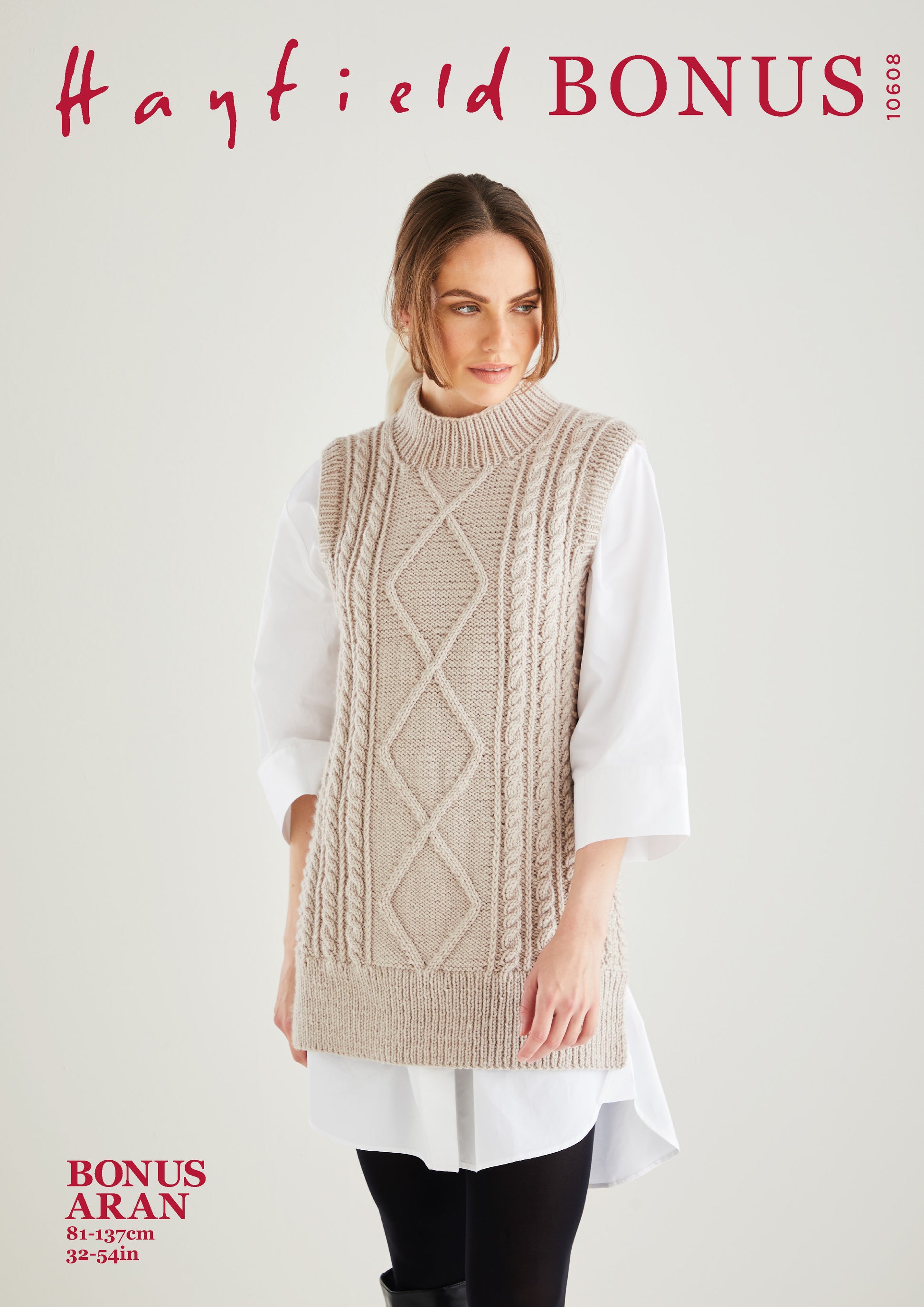 Sirdar Pattern 10608 - F236 Sleevless Cable Tunic - Product image