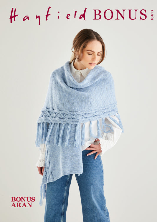Sirdar Pattern 10613 - F236 Tasselled shawl - Product image