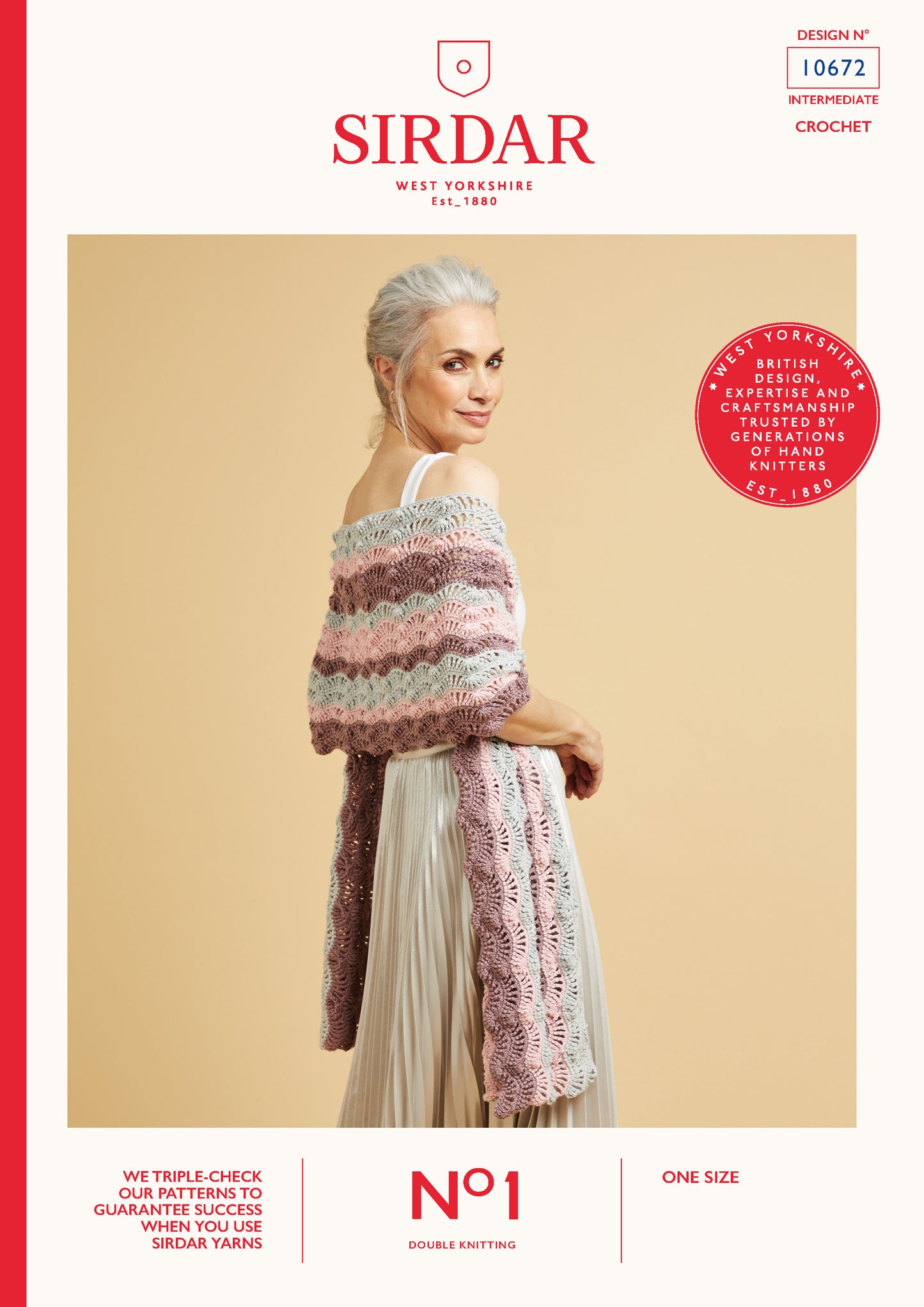 Sirdar Pattern 10672 - F047 Scallop Striped Shawl - Product image