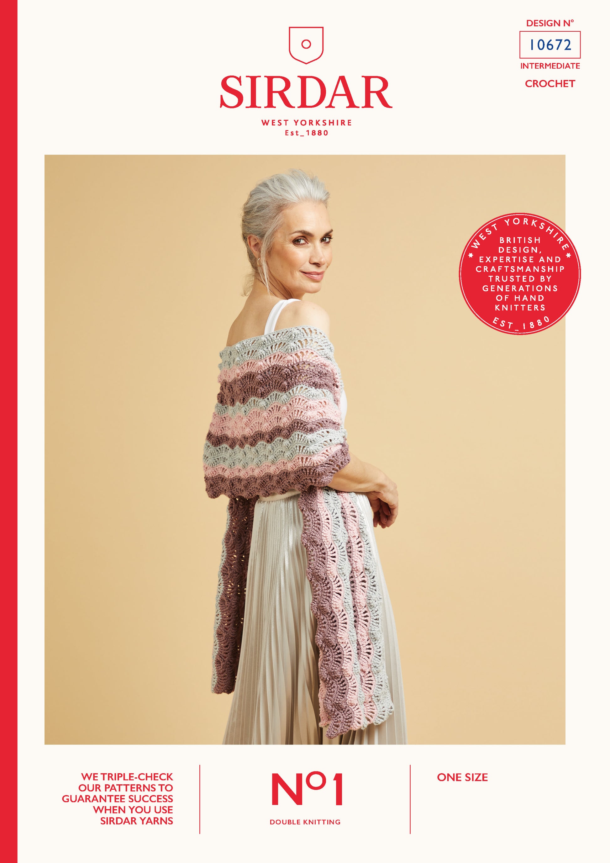 Sirdar Pattern 10672 - F047 Scallop Striped Shawl - Product image