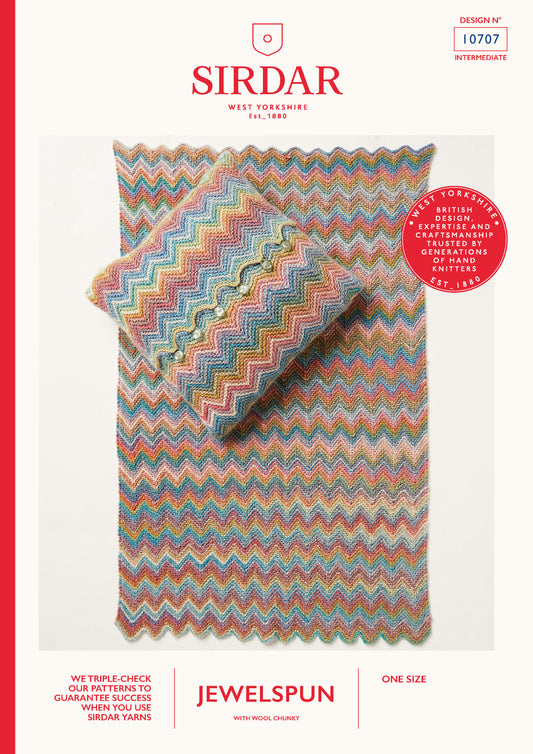 Sirdar Pattern 10707 - F258 Ripples Blanket & Cushion - Product image