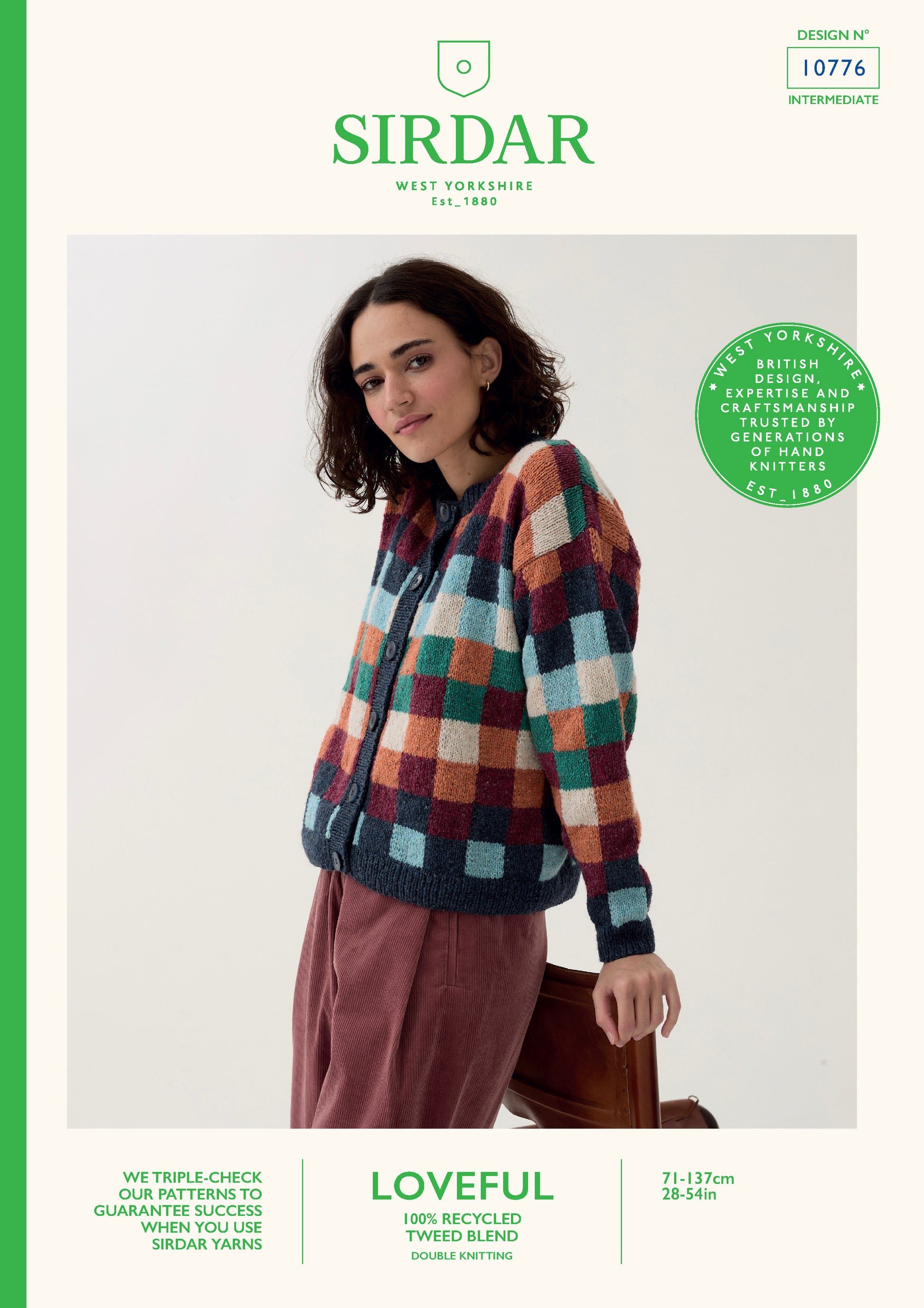 Sirdar Pattern 10776 - F261 Checkerboard Cardigan - Product image