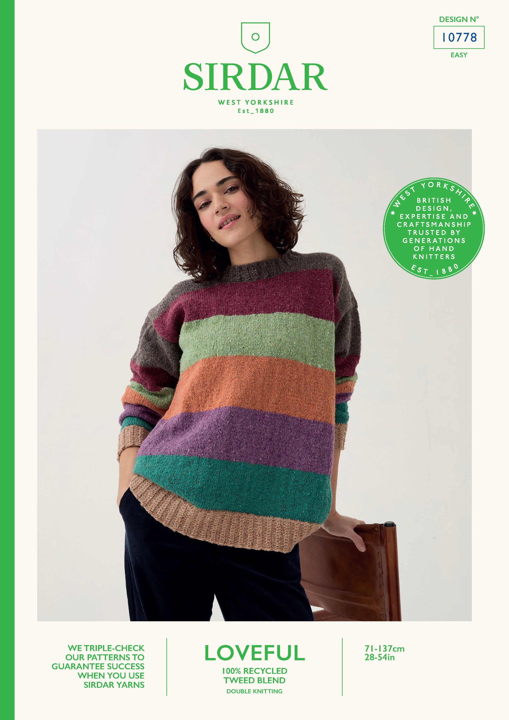 Sirdar Pattern 10778 - F261 Timeless Striped Sweater - Product image