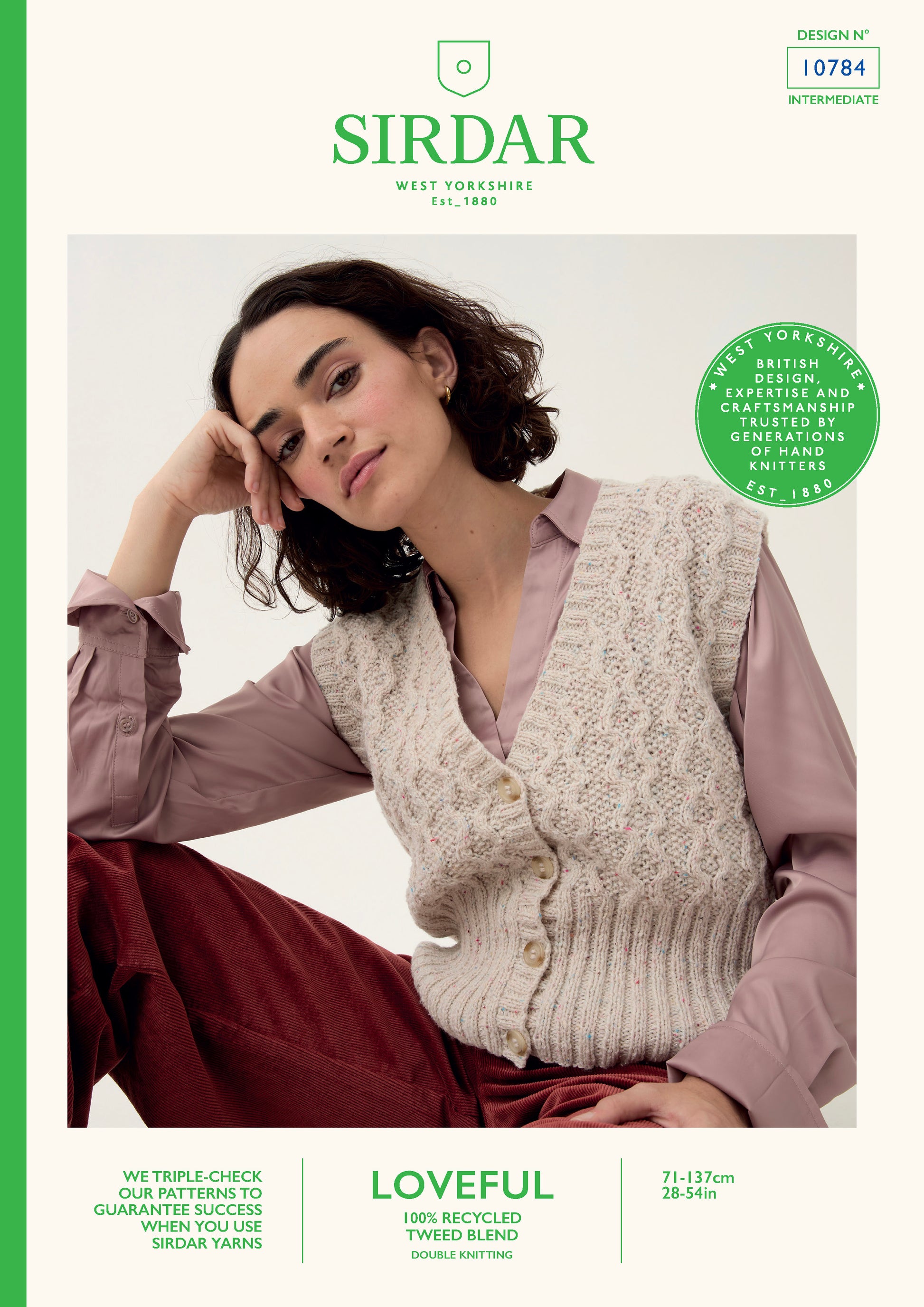 Sirdar Pattern 10784 - F261 Moss Stitch 