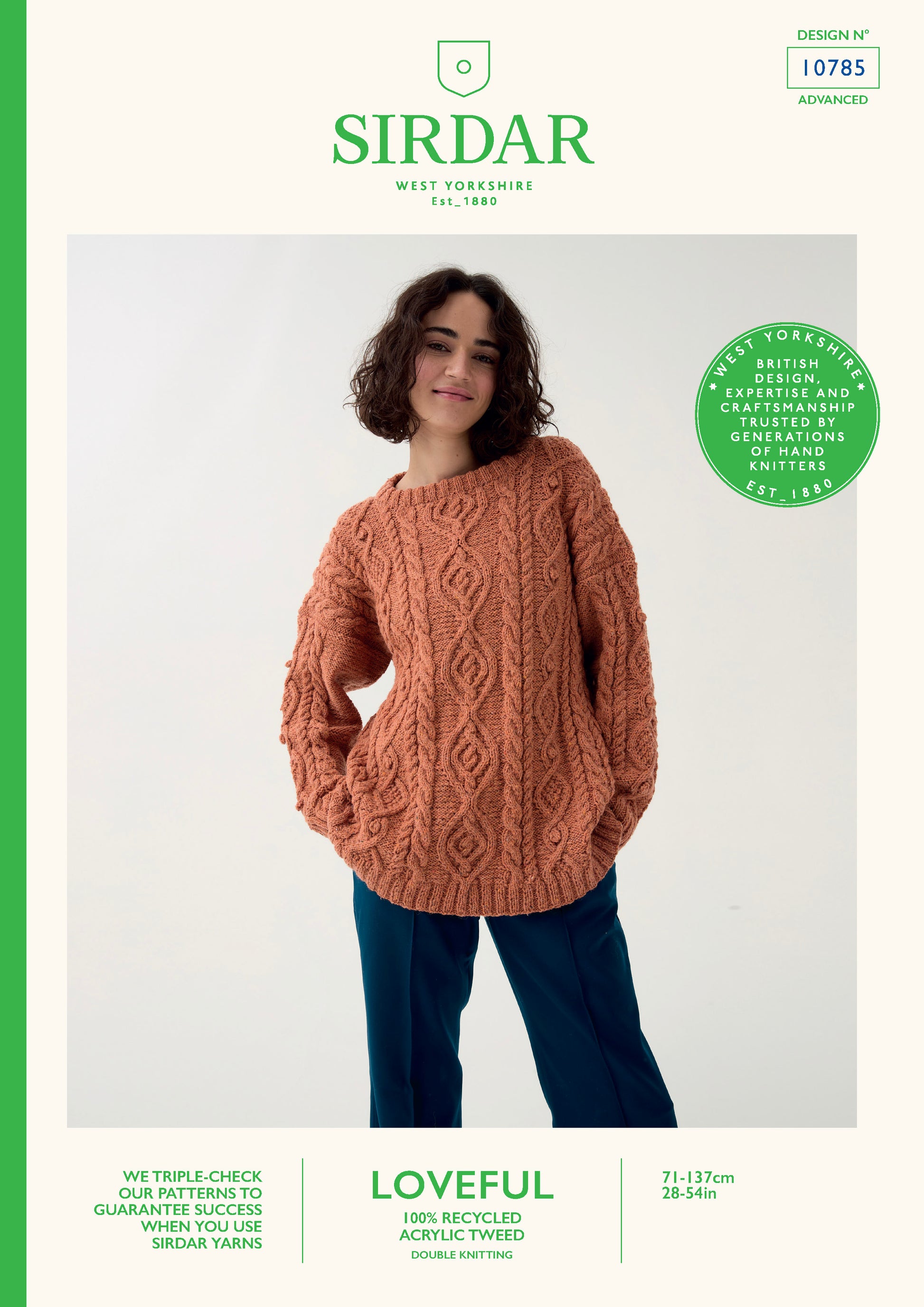 Sirdar Pattern 10785 - F261 Cable Crew Sweater - Product image
