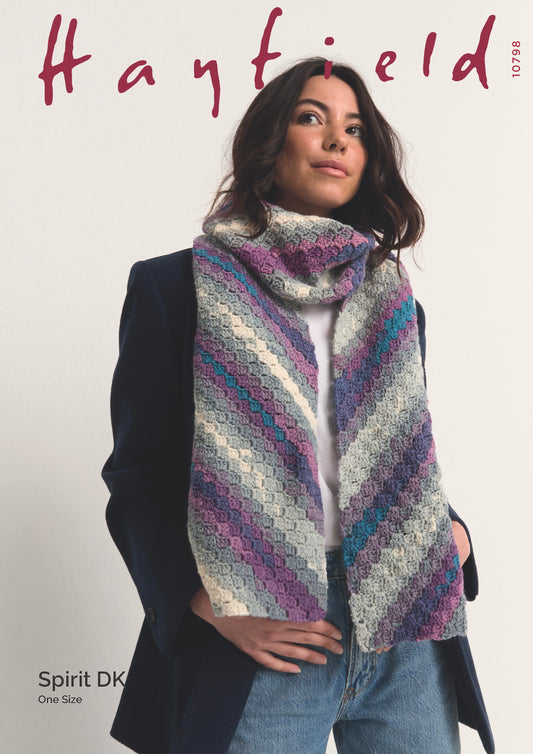 Sirdar Pattern 10798 - F252 Crochet Scarf - Product image