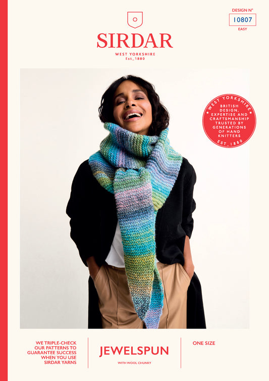 Sirdar Pattern 10807 - F258 Strata Tie-Style Scarf - Product image