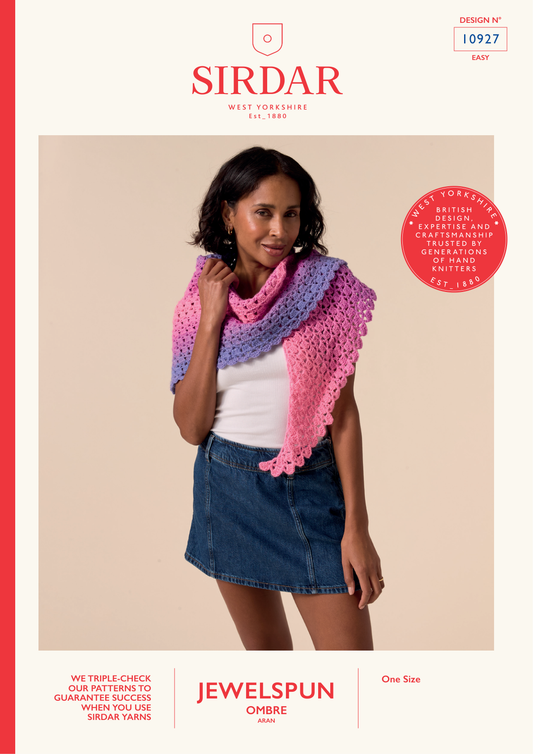 Sirdar Pattern 10927 - F262 Gradiant Crochet Shawl - Sirdar