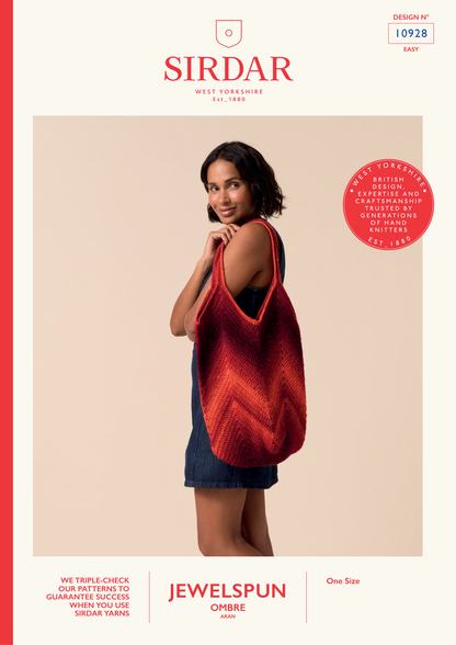Sirdar Pattern 10928 - F262 Chevron Glow Crochet Tote - Sirdar