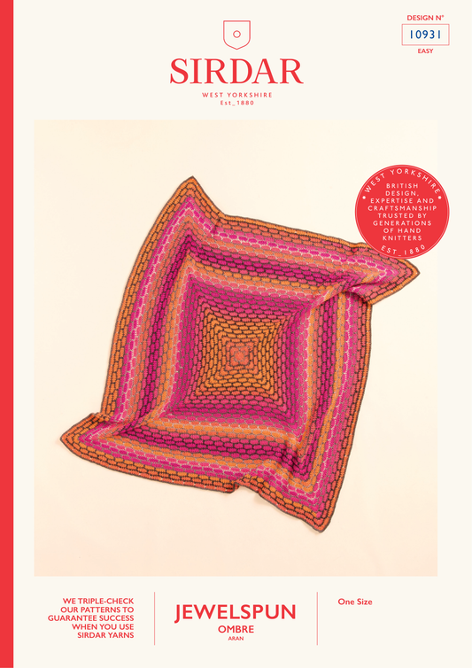 Sirdar Pattern 10931 - F262 Spectrum Crochet Blanket - Sirdar
