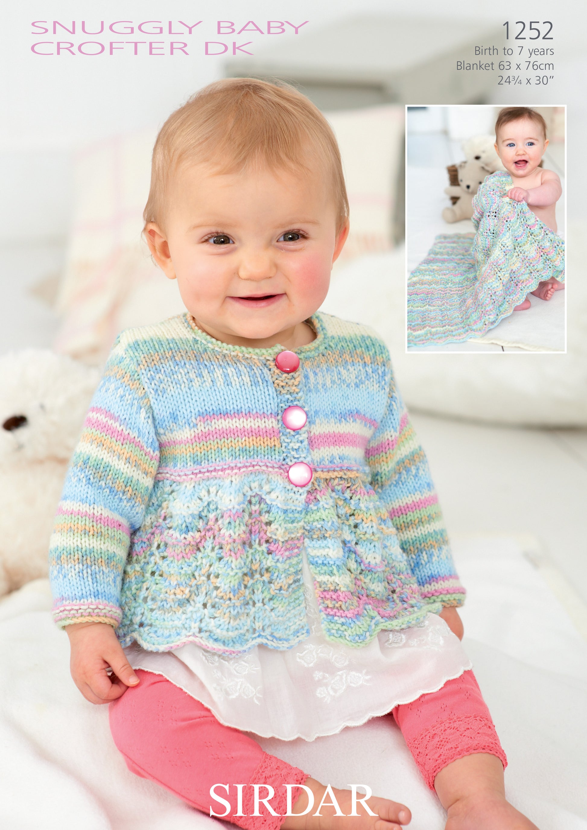 Sirdar Pattern 1252 - Cardigan & blanket- Sirdar Snuggly Crofter DK - Product image