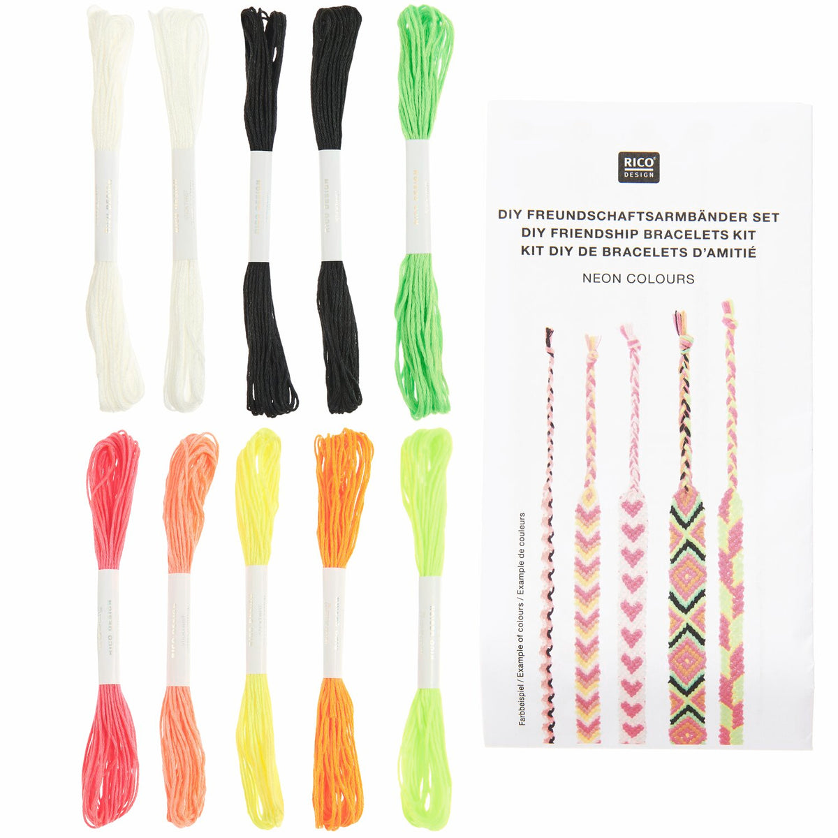 Rico DIY Friendship Bracelet Set - Neon Colours