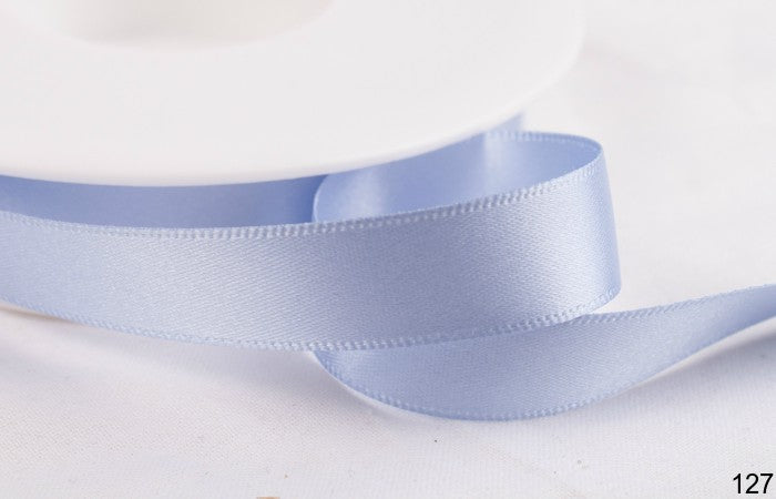 Pale Cornflower Blue Double Faced Satin Ribbon 25mm x 25m