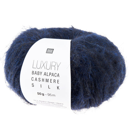 Rico Luxury Baby Alpaca Cashmere Silk Navy Blue