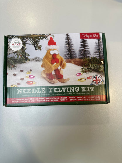 Turkey on skis needle felting kit