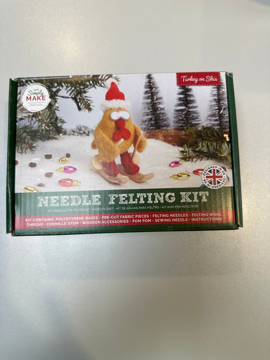 Turkey on skis needle felting kit