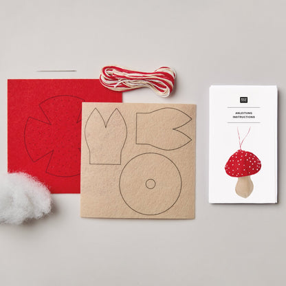 Rico Embroidery Kit - Felt Pendant - Mushroom