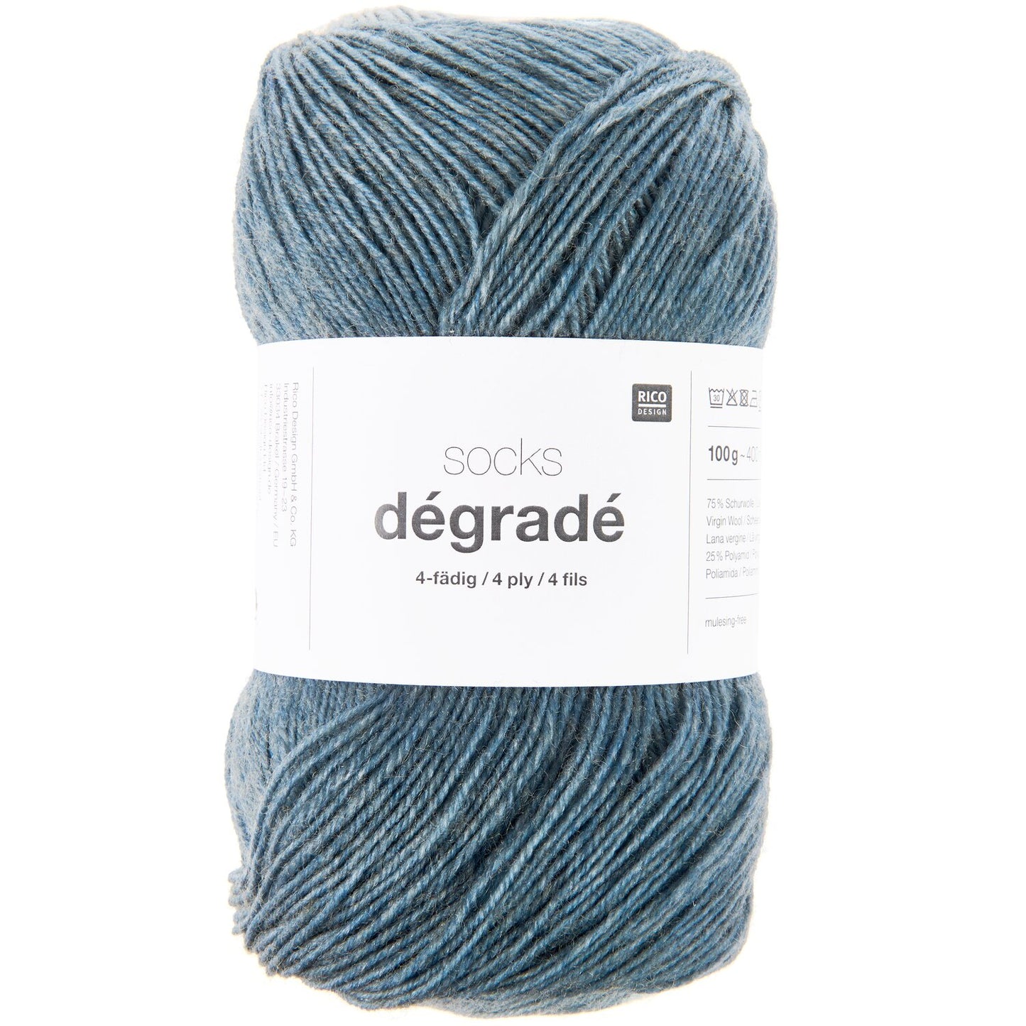 Rico Socks Degrade 4 Ply Petrol