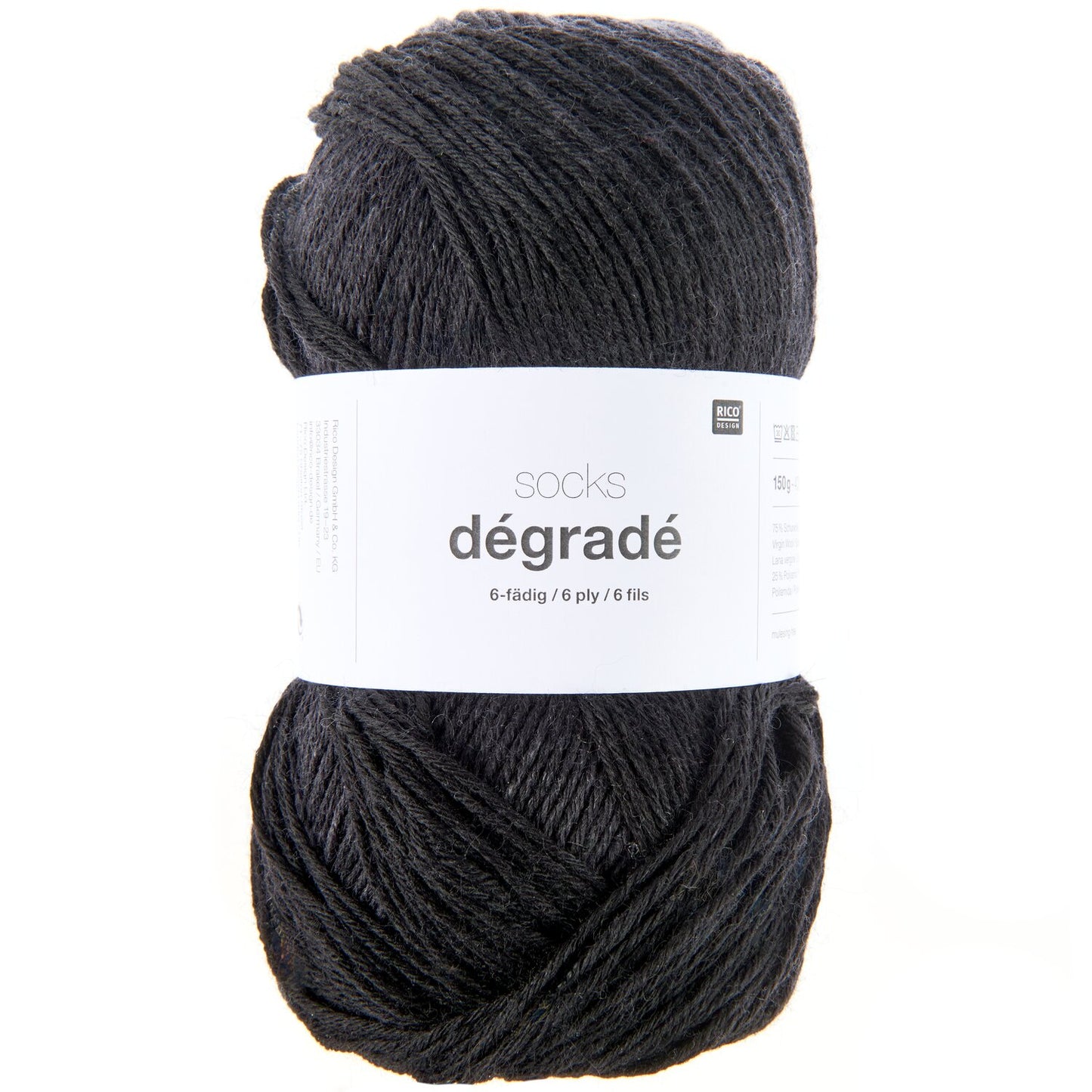 Rico Socks Degrade 6 Ply Black