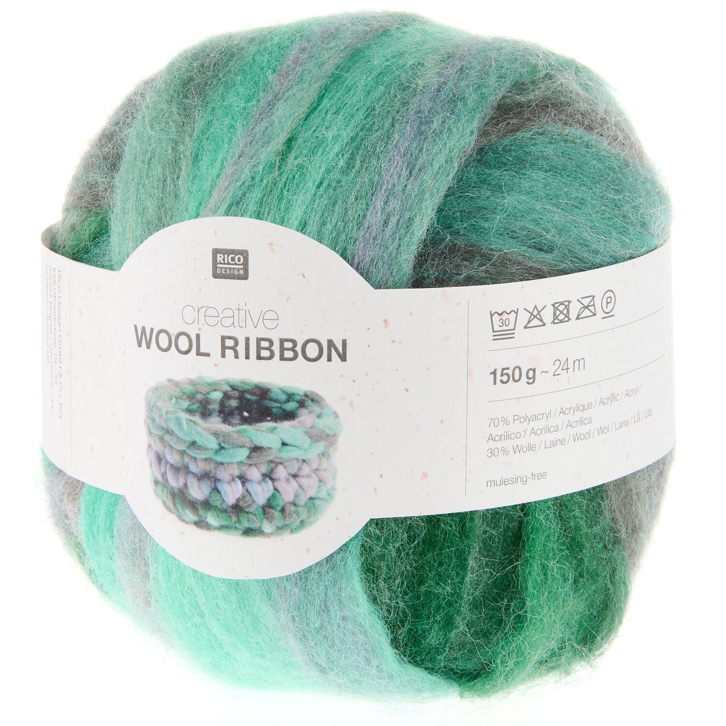 Rico Creative Wool Ribbon Aqua