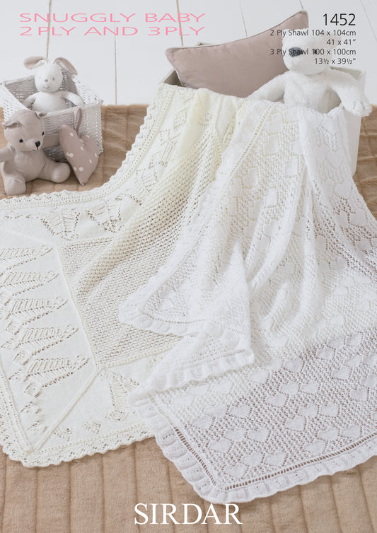 Sirdar Pattern 1452 - Shawls-Sirdar snuggly 2 ply & 3 ply - Product image