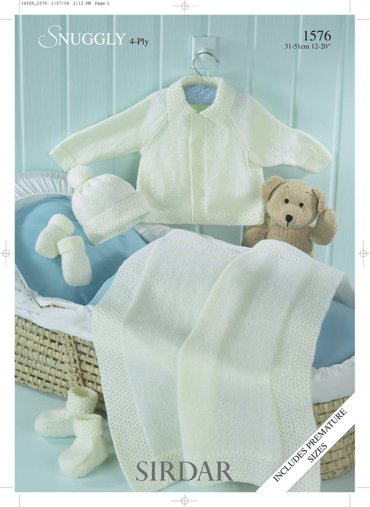 Sirdar Pattern 1576 - Jacket,hat,mittens & blanket 4 ply - Product image