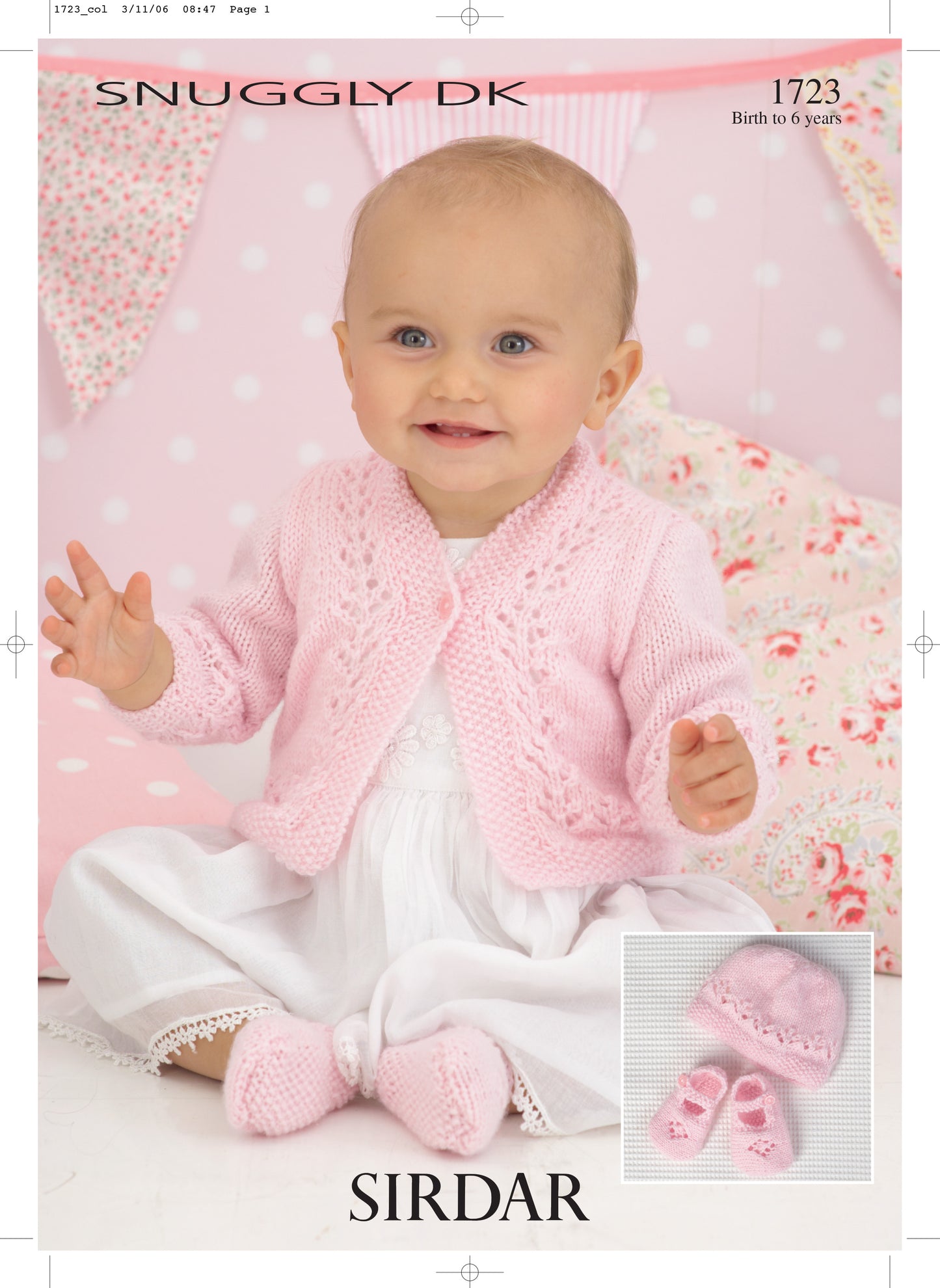Sirdar Pattern 1723 - Cardigan, hat & shoes-Sirdar snuggly DK - Product image