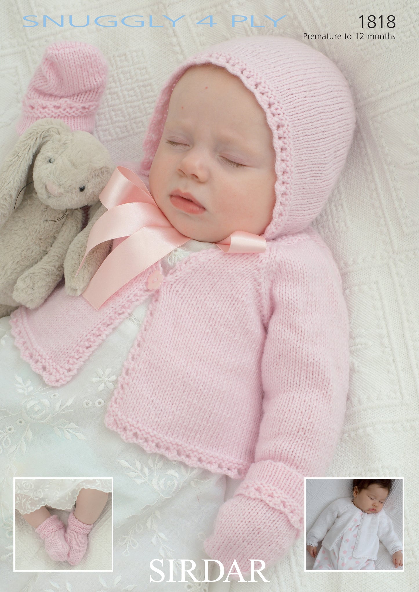 Sirdar Pattern 1818 - Cardigans, bonnet, mittens-Sirdar snuggly 4 ply - Product image