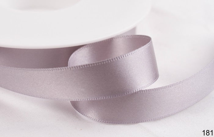 Silver Grey Double Faced Satin Ribbon 15mm x 25m