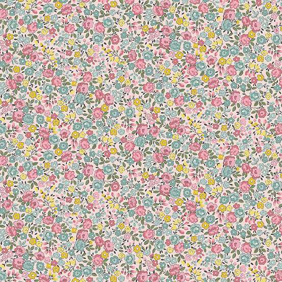 Rose Pink - Petite Fleur quilting fabric by Makower UK