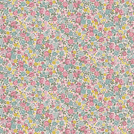 Rose Pink - Petite Fleur quilting fabric by Makower UK