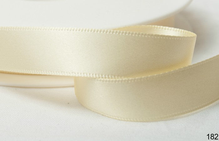 Pale Lemon Double Faced Satin Ribbon 25mm x 25m