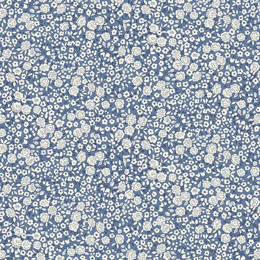 Blossom Blue - Petite Fleur quilting fabric by Makower UK