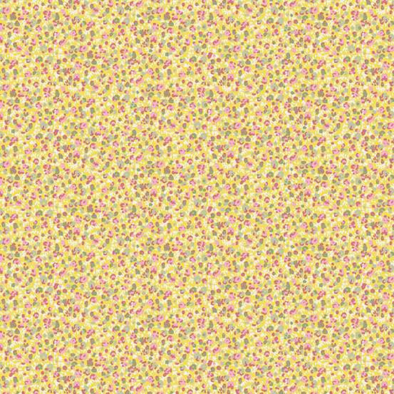 Petals Yellow - Petite Fleur quilting fabric by Makower UK