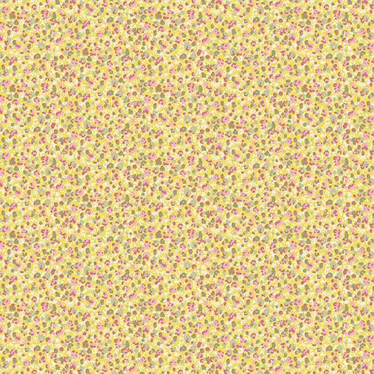 Petals Yellow - Petite Fleur quilting fabric by Makower UK