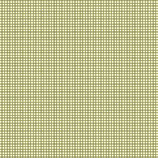 Gingham Green - Petite Fleur quilting fabric by Makower UK