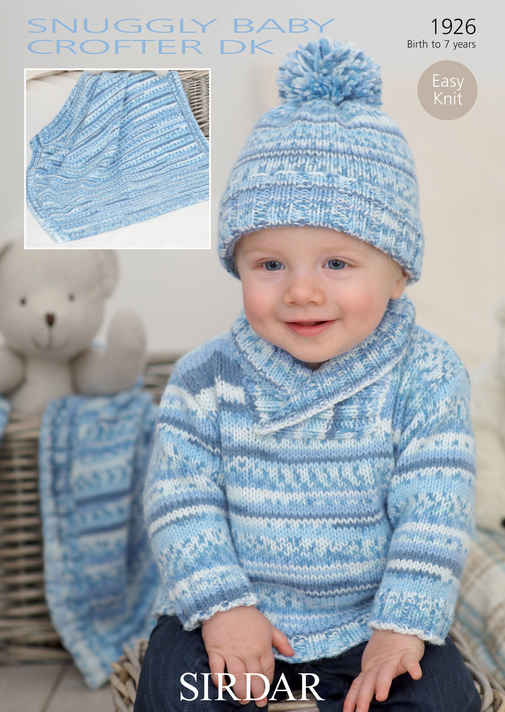 Sirdar Pattern 1926 - Sweater, hat & blanket-Sirdar snuggly baby crofter DK - Product image